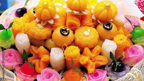 Thai desserts in a restaurant