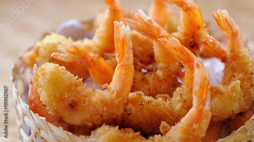 Fried shrimp on a plate