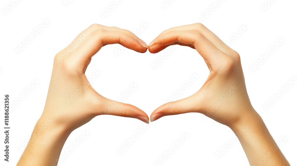 Obraz premium Realistic hands forming a heart shape symbolizing gratitude and care for Employee Appreciation Day, isolated on white, PNG file, transparent background