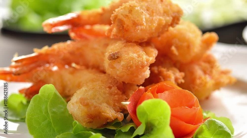 Fried shrimp on a plate