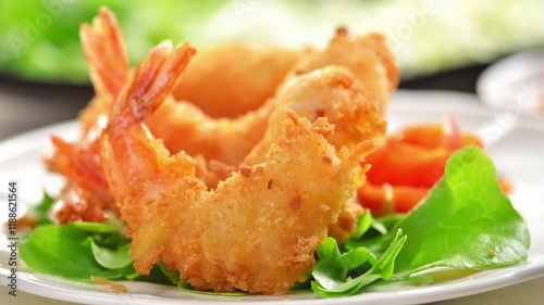 Fried shrimp on a plate