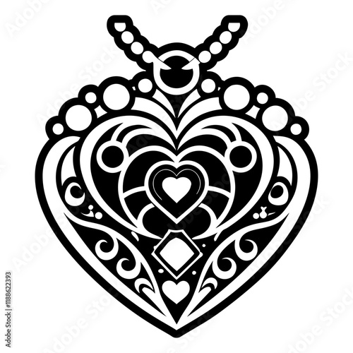 A glyph style icon of a heart locket
