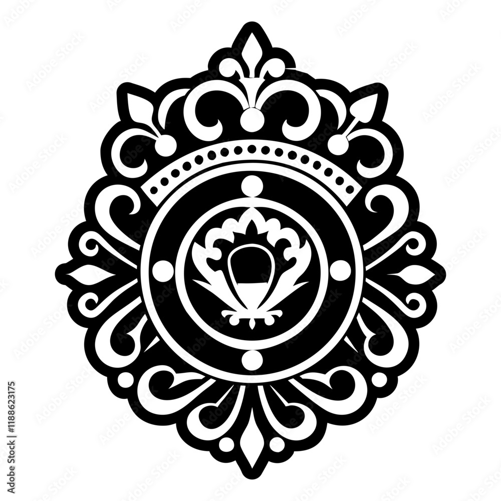 Obraz premium A solid style icon of a royal brooch