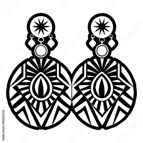 A glyph style icon of statement earrings