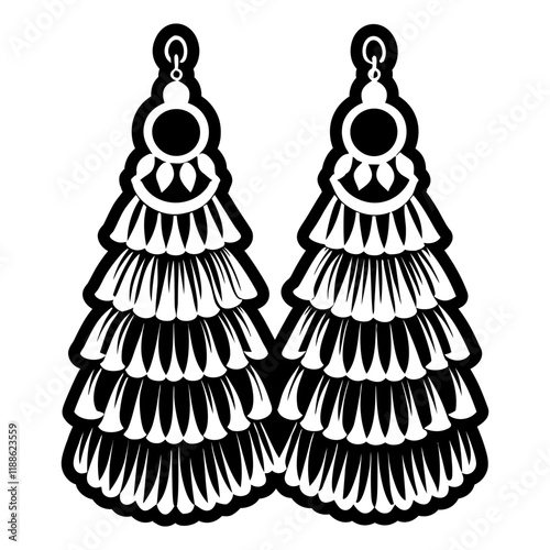 A glyph style icon of tassel jewellery