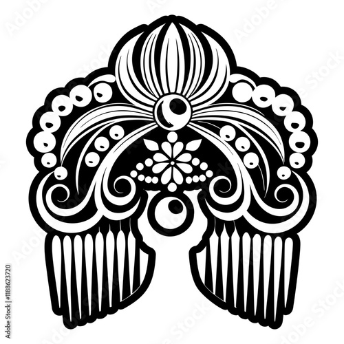 A glyph style icon of a victorian headdress