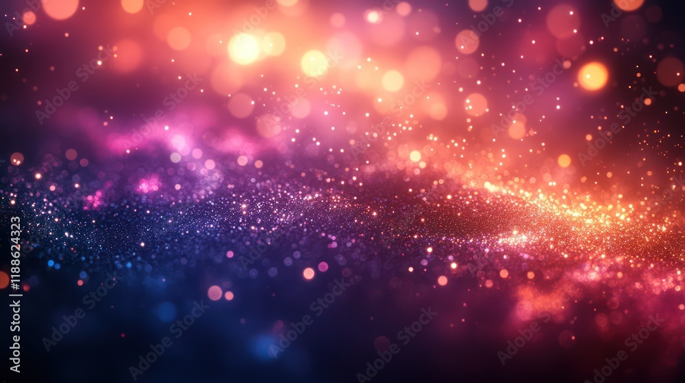 Fototapeta premium Vibrant Abstract Bokeh Sparkles in a Magical Dreamy Atmosphere