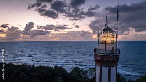 Aerial view of light beam f...