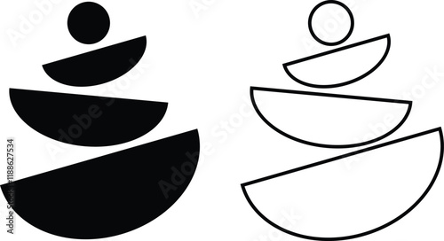 Abstract mid century modern geometric poster icon set. Bauhaus style, minimal hipster design flat line collection isolated on transparent background. Contemporary for wall decorations artwork.