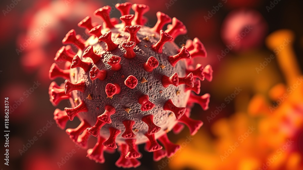 Close-up Coronavirus Microstructure - Scientific AI Art Close-up Coronavirus Microstructure - Scientific AI Art