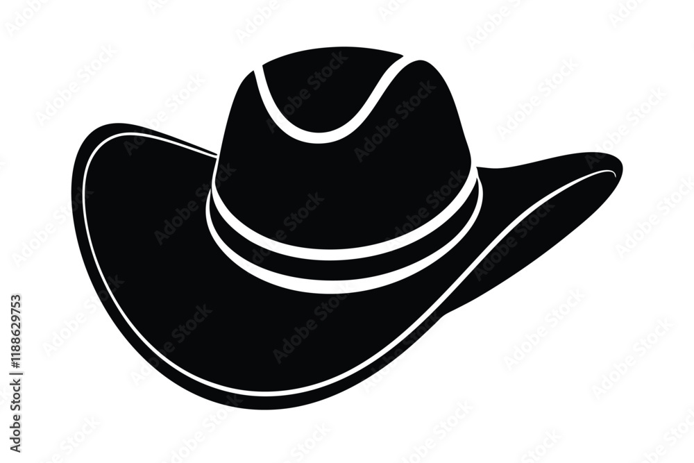 Cowboy hat icon in silhouette style vector art illustration and Editable stroke Cowboy hat icon in silhouette style vector art illustration and Editable stroke