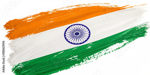 contemporary independence day indian flag created with creative paint brush stroke technique