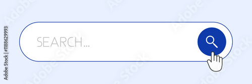 Blue and white search engine.