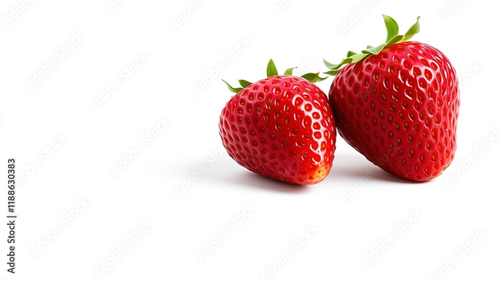 Fresh Strawberries Isolated - High Resolution AI Photo Fresh Strawberries Isolated - High Resolution AI Photo