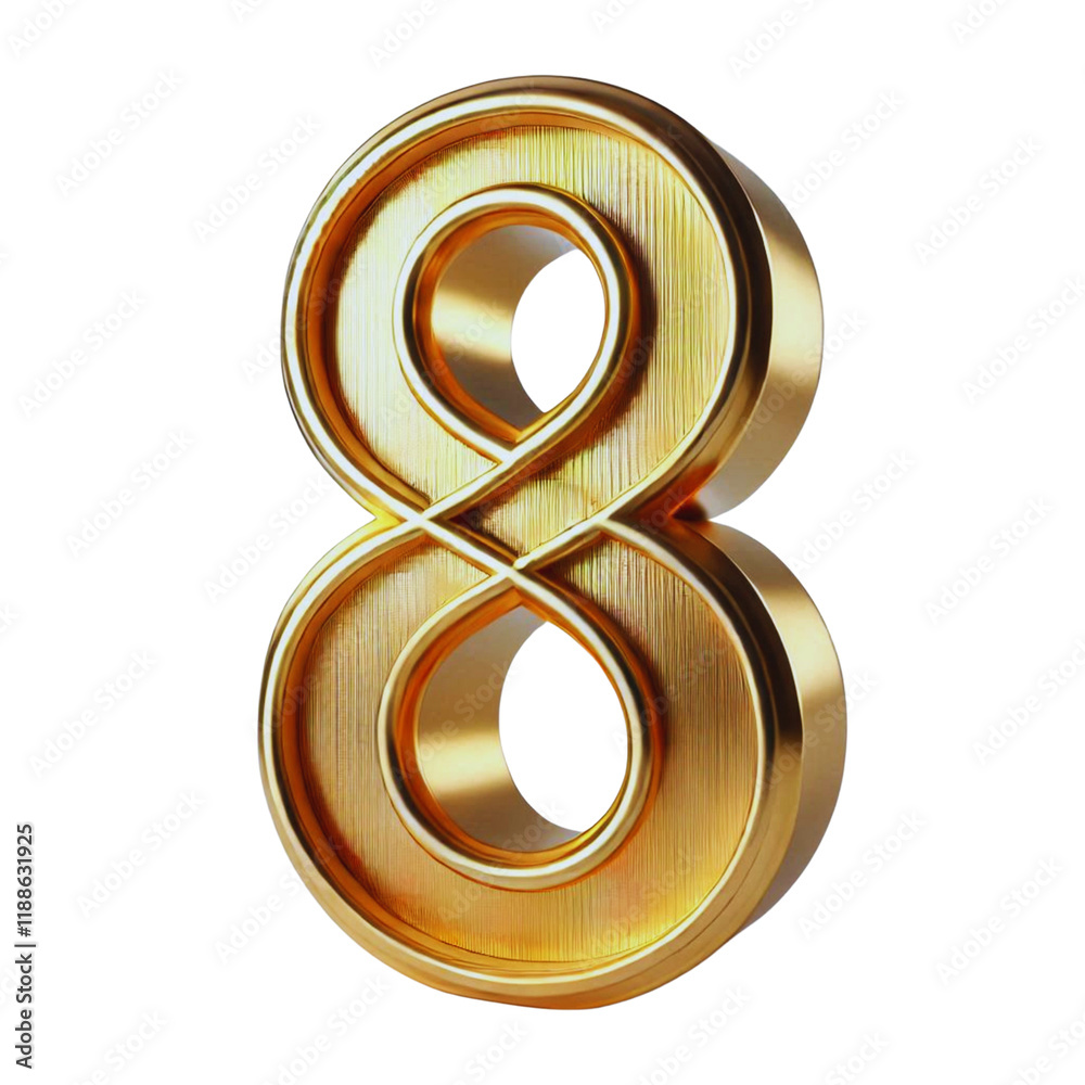 Gold number on isolated background. Gold number on isolated background.