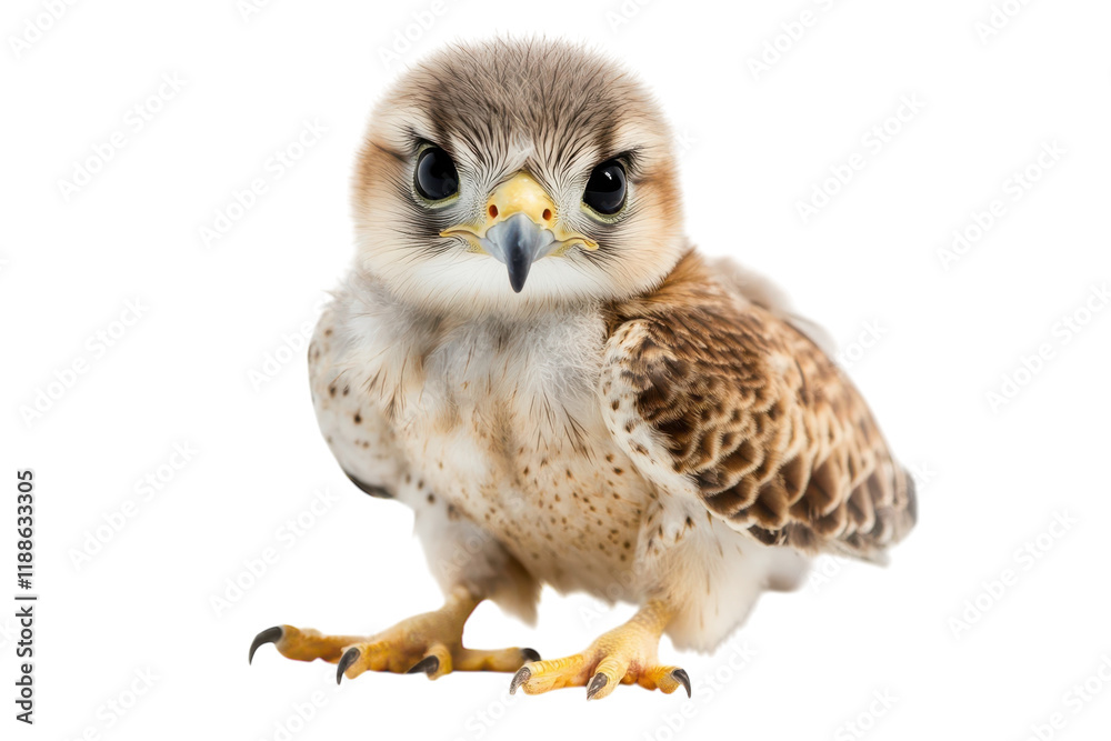 Naklejka premium Falcon chick isolated on a transparent background for creative use