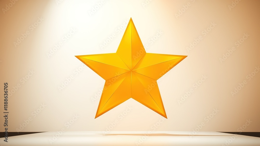 Fototapeta premium Sparkling Yellow Star, Abstract Background, High Resolution, Astro Photography, Celestial Art