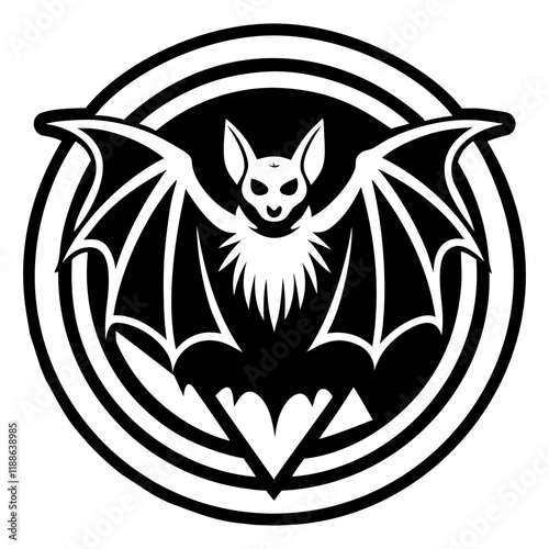 A solid style icon of bat symbol tattoo