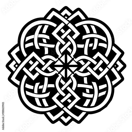 A solid style icon of celtic symbol tattoo