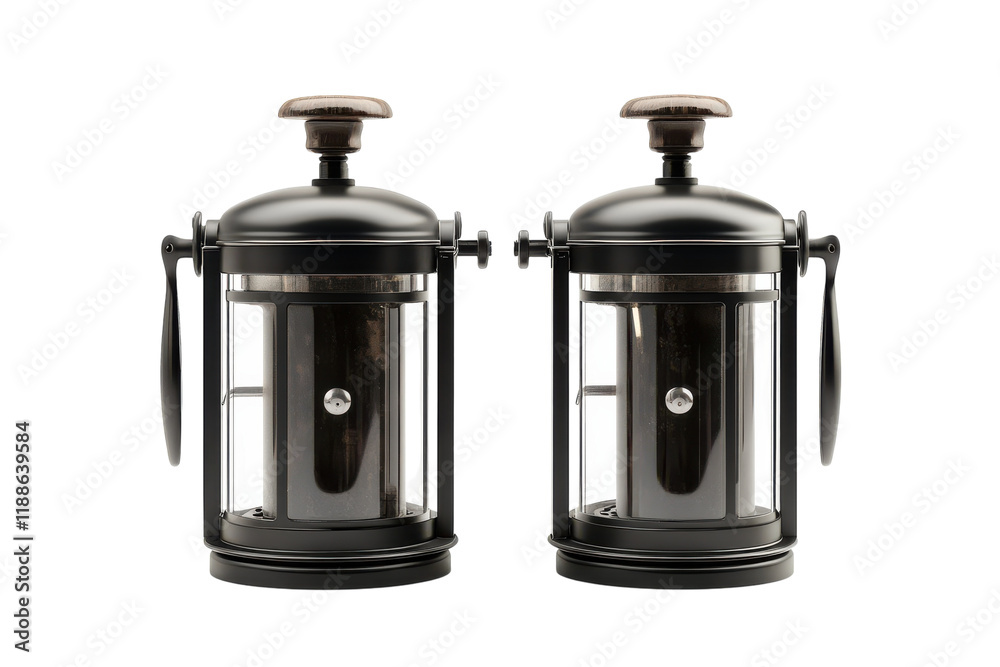 High-Quality French Presses Isolated on a Clean transparent Background High-Quality French Presses Isolated on a Clean transparent Background