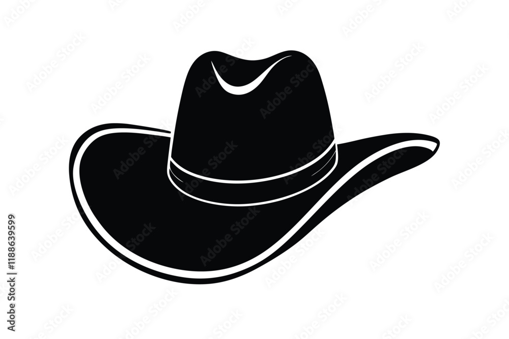 Cowboy hat icon in silhouette style vector art illustration and Editable stroke Cowboy hat icon in silhouette style vector art illustration and Editable stroke