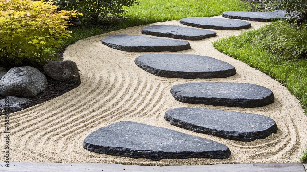Serene Zen Garden Stone Path Landscape Design Serene Zen Garden Stone Path Landscape Design