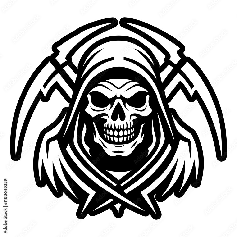 Obraz premium A filled style icon of grim reaper tattoo