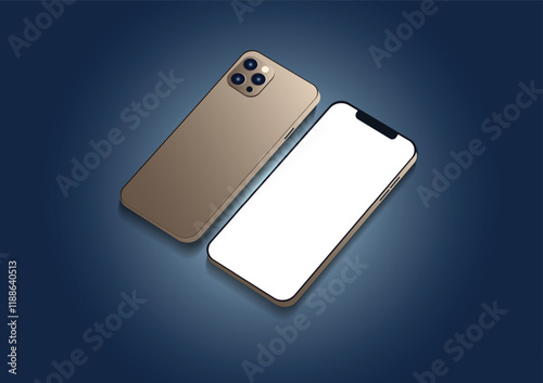 Smartphone  Mockup. Mobile phone. Telephone. Realistic vector illustration.