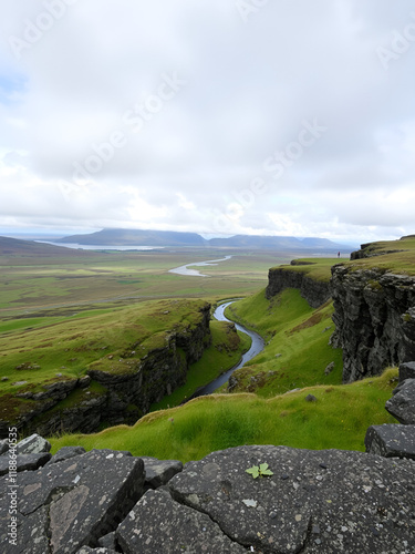 Panorama Blick auf dem Mullaghmore Loop im Burren National Park, Irland photo