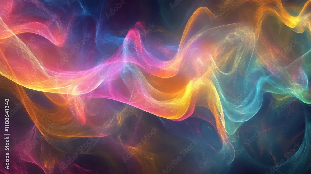 Obraz premium Vibrant electric smoke background with copy space