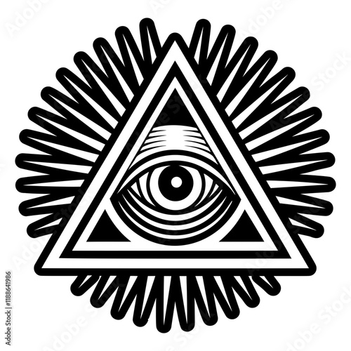 A solid style icon of providence eye tattoo