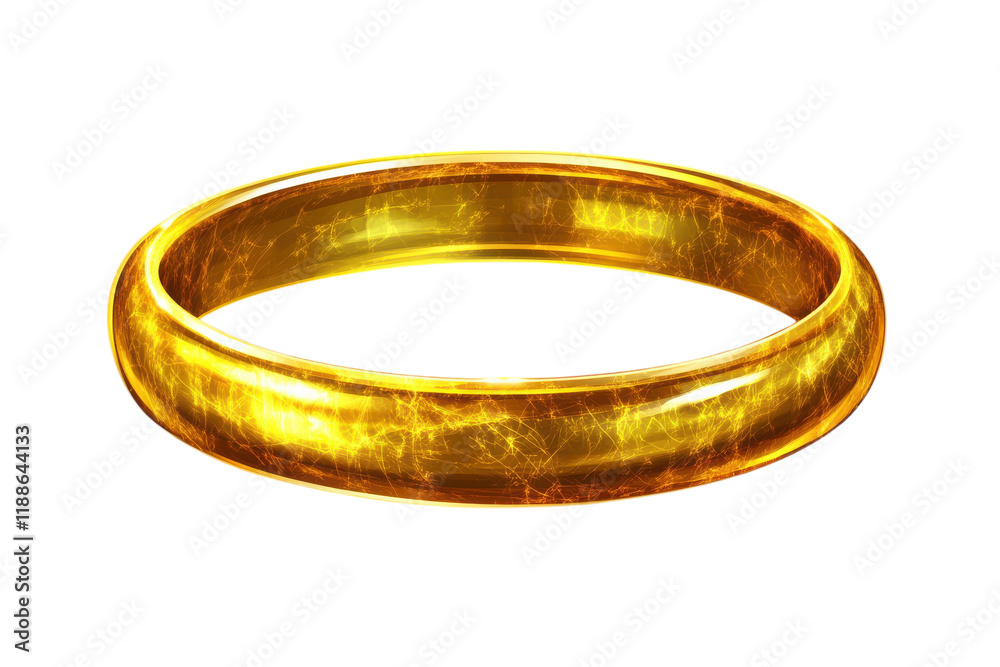 Elegant Golden Ring Isolated on a Transparent Background for Use