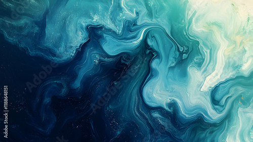 Abstract blue-green gradient design with smooth color transitions and textures