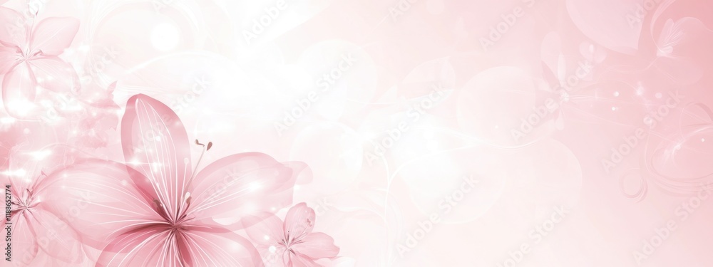 Obraz premium Delicate floral design featuring pastel pink hues and soft flowers creating an elegant atmosphere for various celebrations and events