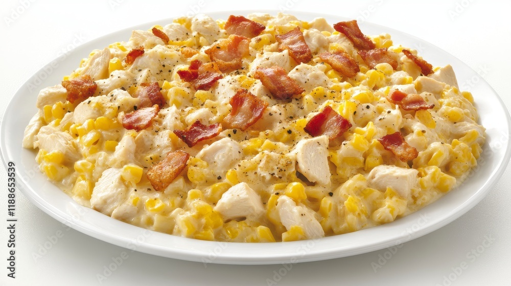 Creamy Chicken and Corn Casserole with Crispy Bacon: A Comforting Home-Cooked Delight Creamy Chicken and Corn Casserole with Crispy Bacon: A Comforting Home-Cooked Delight