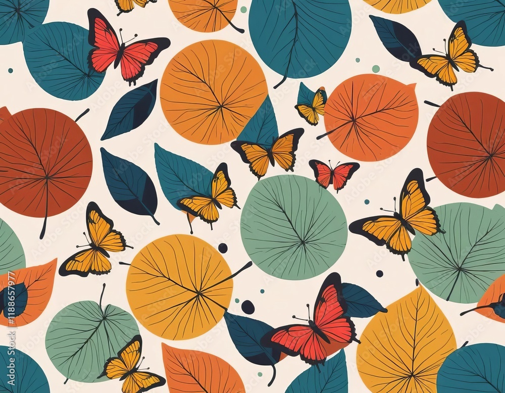 Obraz premium autumn leaves seamless pattern