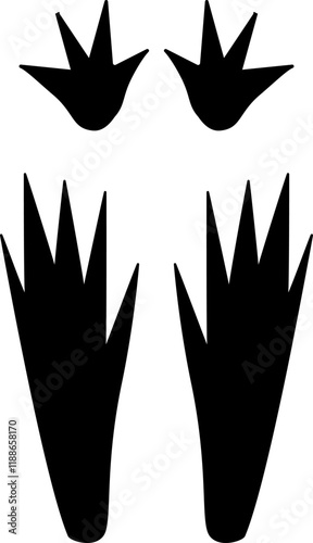 illustration with rat tracks. mouse footprints. vector graphic line illustration on transparent background