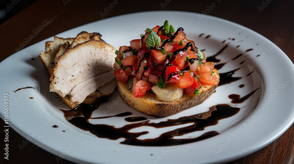Captivating Bruschetta with Chicken and Balsamic Glaze - An Exquisite Culinary Delight Captivating Bruschetta with Chicken and Balsamic Glaze - An Exquisite Culinary Delight