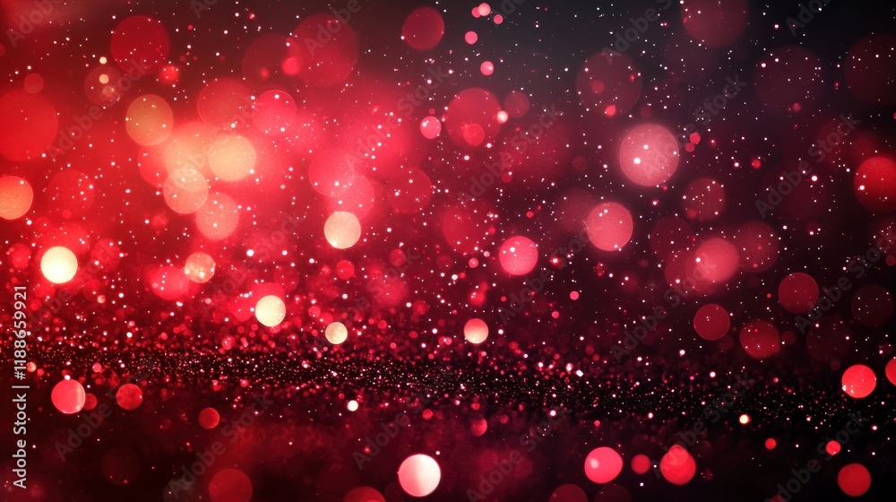 Red Sparkle Bokeh Background: Festive Holiday Glitter Red Sparkle Bokeh Background: Festive Holiday Glitter