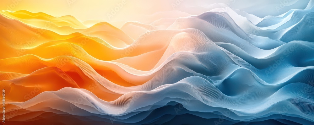 Obraz premium Abstract Landscape: A Symphony of Warm and Cool Hues