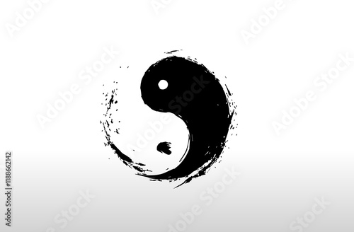 Symbol of balance represented by a yin yang design showcasing harmony in black and white colors