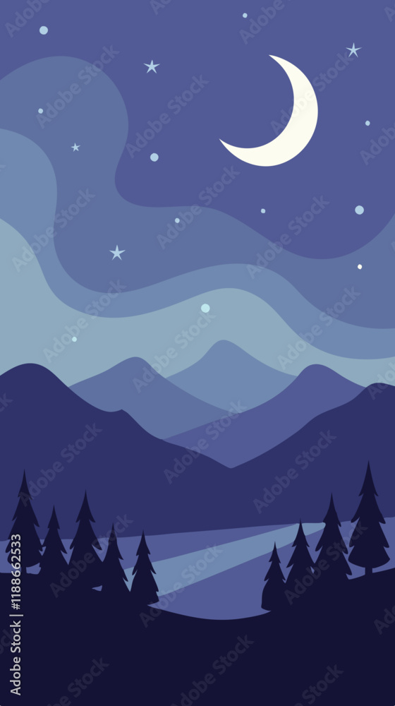 Fototapeta premium night nature illustration