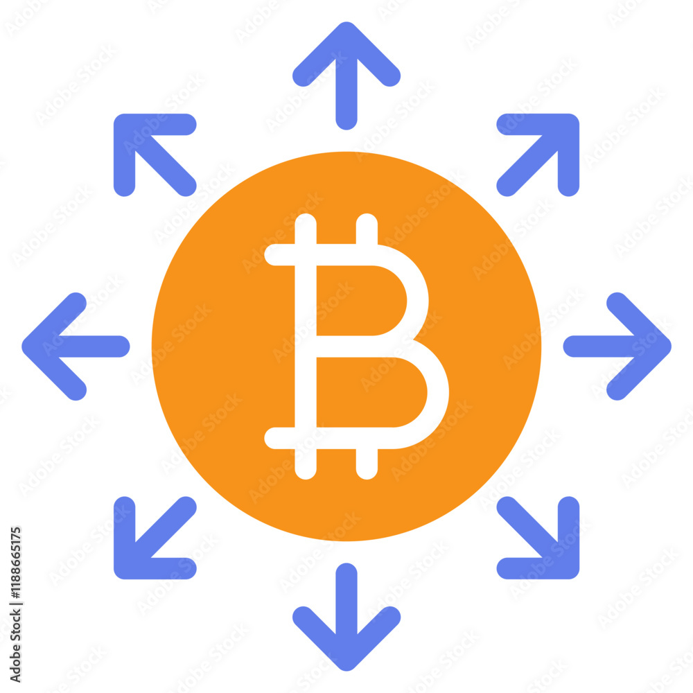 Bitcoin Growth and Expansion Icon Bitcoin Growth and Expansion Icon