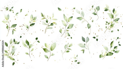 Floral Golden Alphabet: Uppercase Letters with Flowers, Leaves, and Gold Accents