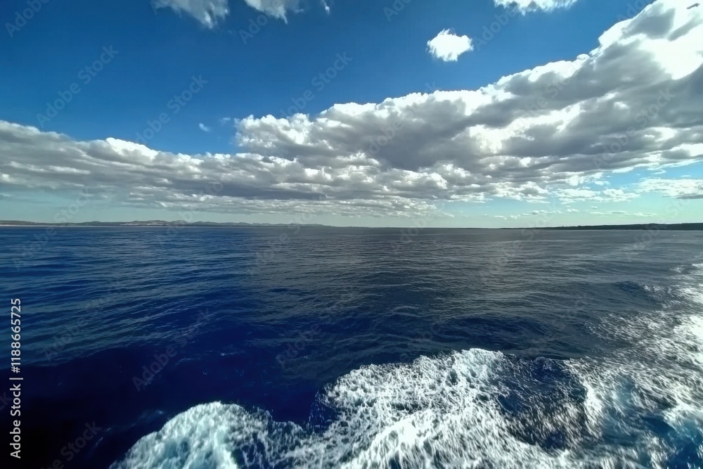 Minimalistic aesthetic of a turbulent ocean under a cloudy sky Minimalistic aesthetic of a turbulent ocean under a cloudy sky