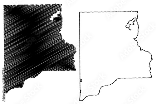 Clay County, Florida (U.S. county, United States of America,USA, U.S., US) map vector illustration, scribble sketch Clay map