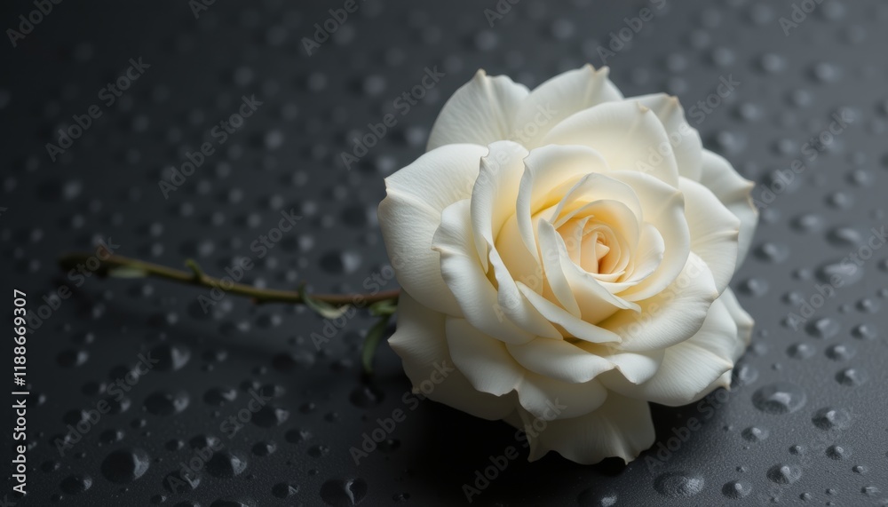 Fototapeta premium Close-up of a white rose with soft petals