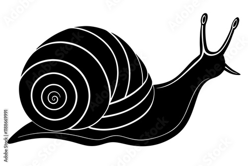 snail silhouette vector, Sea snail vector illustration 