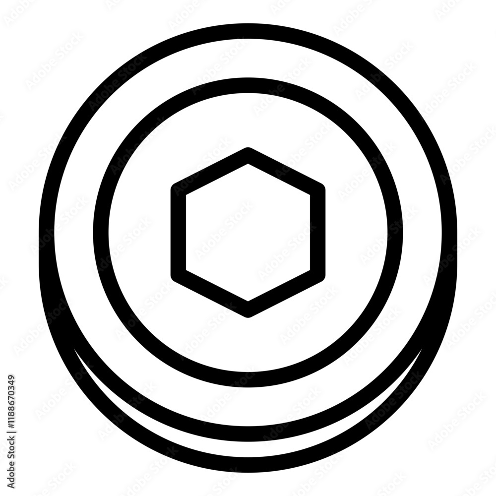 Stylized Hexagonal Emblem Design Stylized Hexagonal Emblem Design