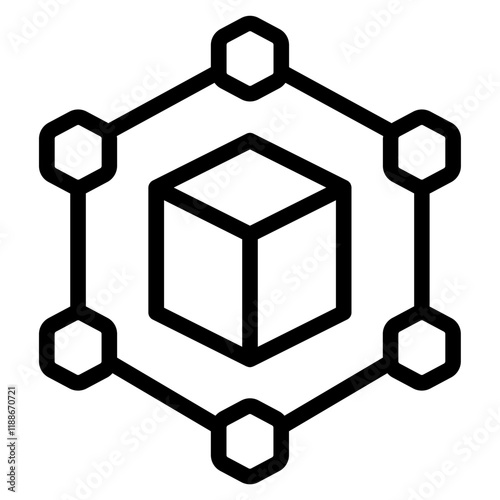 Blockchain Technology Symbol with Connected Nodes